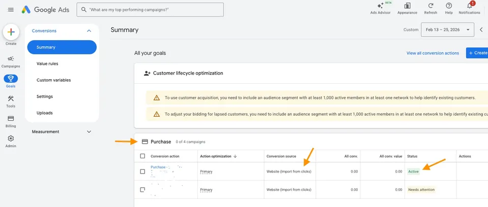 Google Ads Conversion Actions